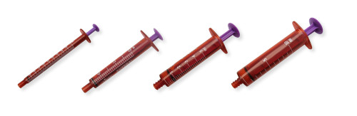 Amber coloured syringes